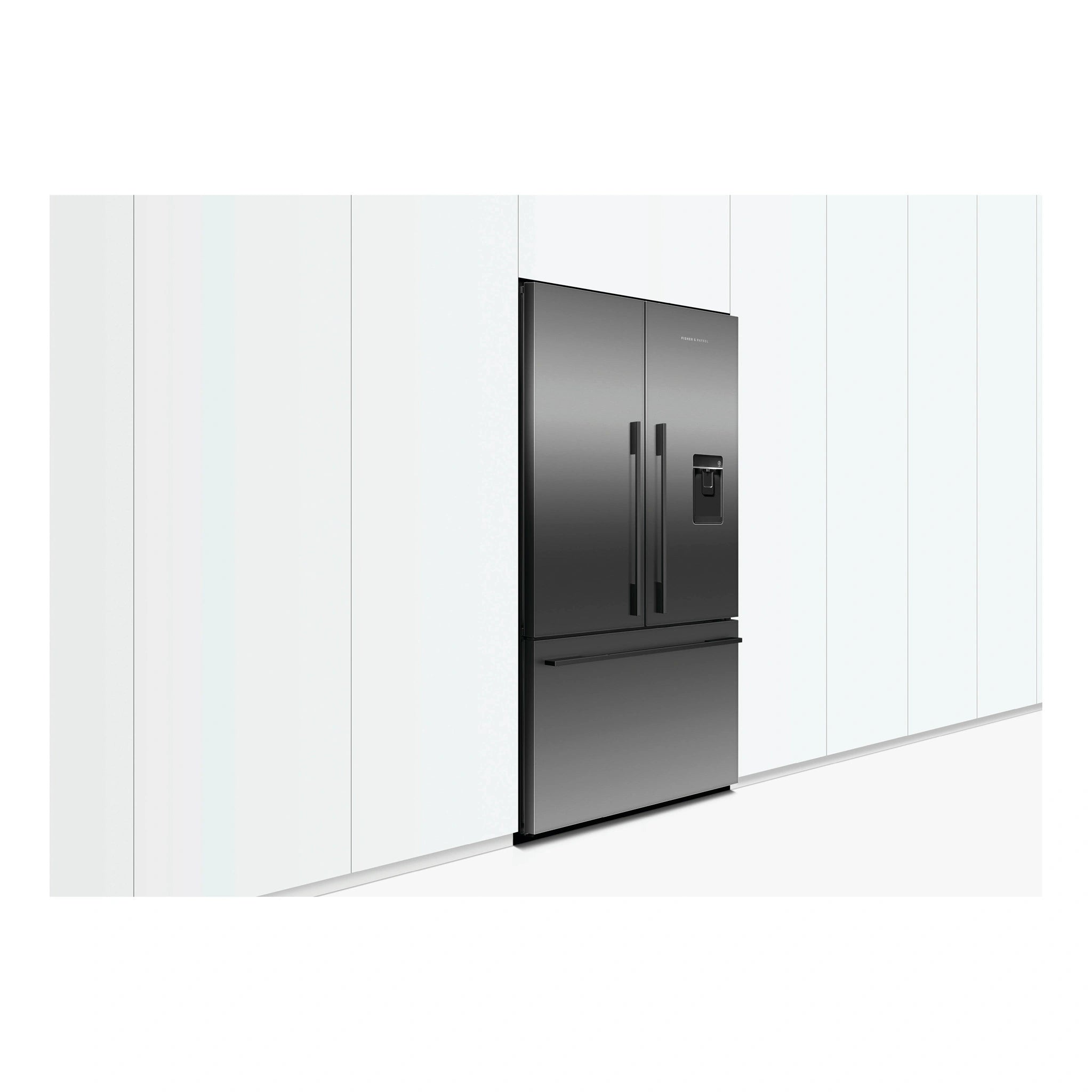 Fisher & Paykel 614L Stainless Steel Black Series 7 French Door Refrigerator RF610ADUB5, Front View Left Side