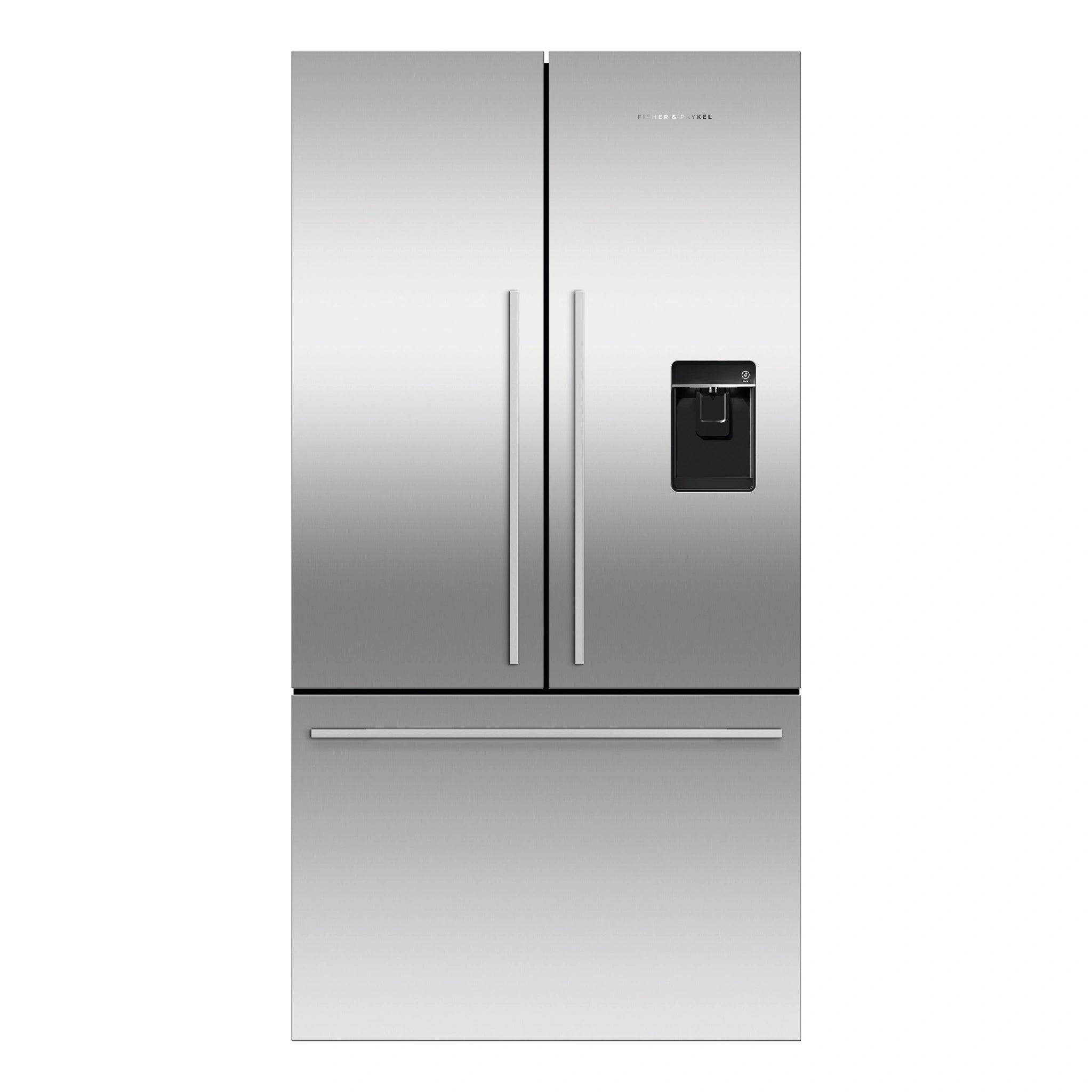 Fisher & Paykel 614L Stainless Steel Series 7 Active Smart French Door Refrigerator RF610ADUX5, Front View