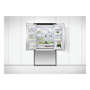 Fisher & Paykel 569L Stainless Steel Series 7 French Door Fridge RF610ADX5, Front View with Door Open