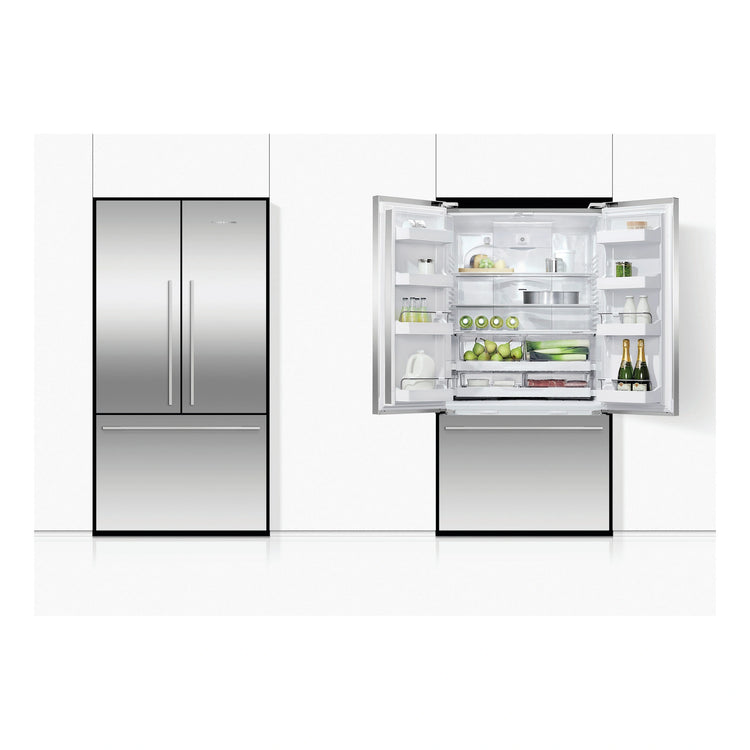 Fisher & Paykel 569L Stainless Steel Series 7 French Door Fridge RF610ADX5, Front View with Door Open and Close