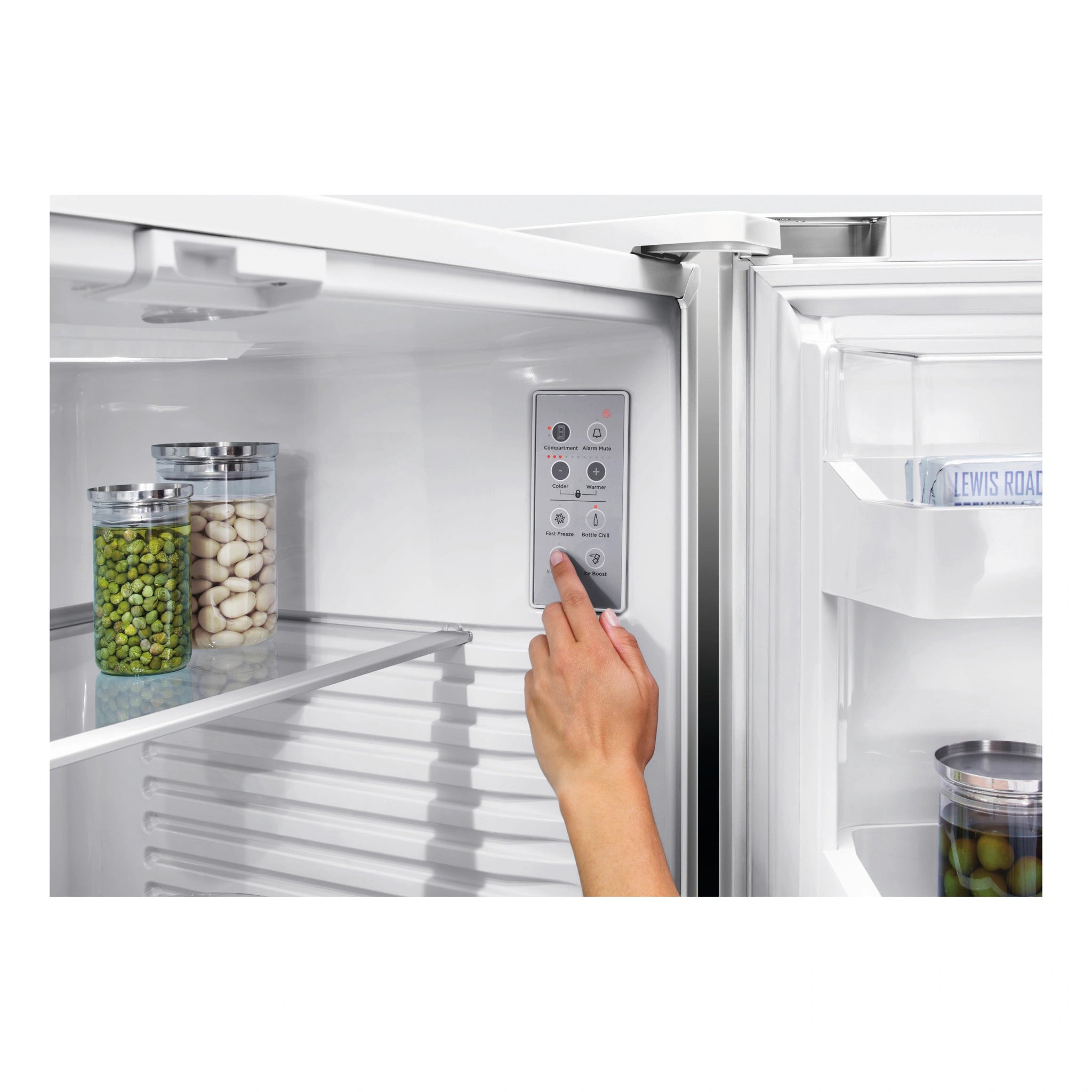 Fisher & Paykel 569L Stainless Steel Series 7 French Door Fridge RF610ADX5, Inside Control Panel View