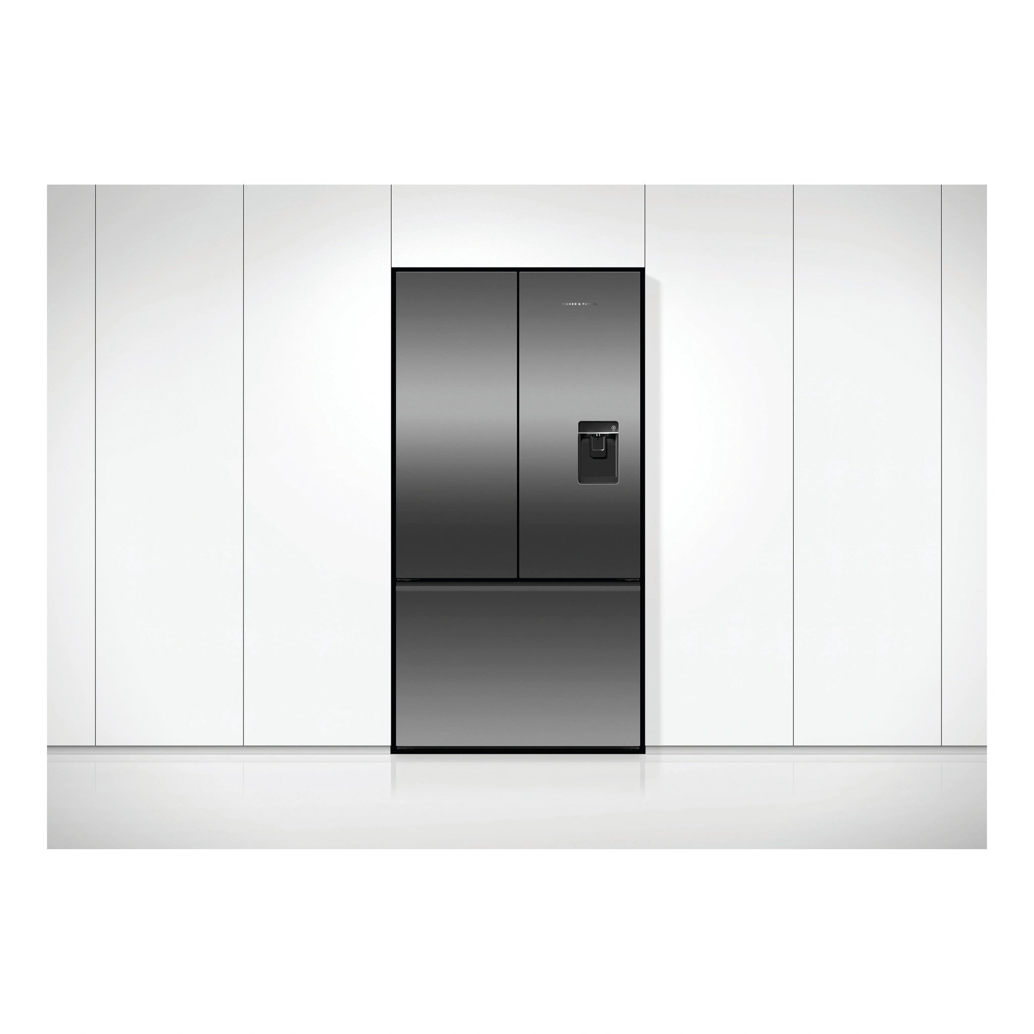Fisher & Paykel 569L Stainless Steel Black Series 7 French Door Fridge RF610ANUB5, Front View