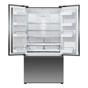 Fisher & Paykel 569L Stainless Steel Black Series 7 French Door Fridge RF610ANUB5, Front View with Door Open