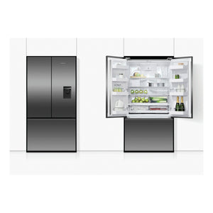 Fisher & Paykel 569L Stainless Steel Black Series 7 French Door Fridge RF610ANUB5, Front View with Door Open and Close