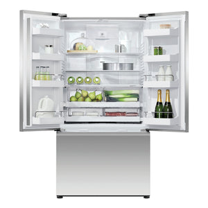 Fisher & Paykel 569L Stainless Steel Series 7 French Door Fridge RF610ANUX5, Front View with Door Open