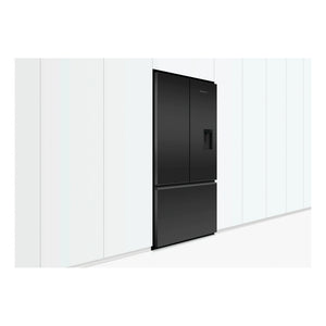 Fisher & Paykel 569L Black Glass Series 7 French Door Fridge RF610AZUB5, Front View Left Side