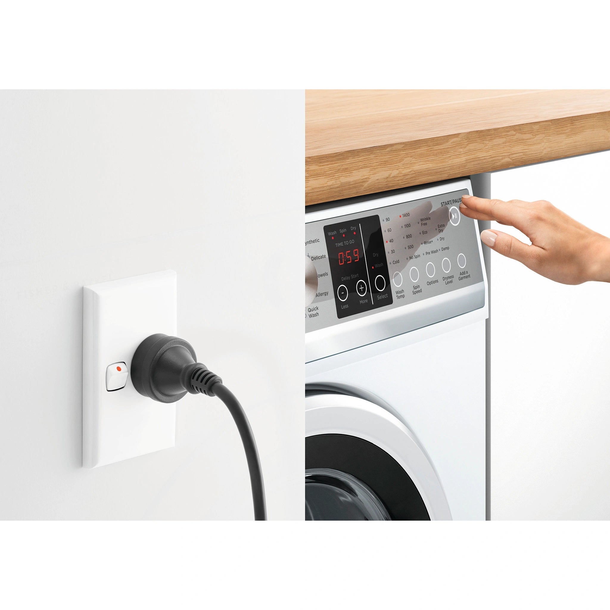 Fisher & Paykel 8.5kg/5kg Washer Dryer Combo WD8560F1, Pause View