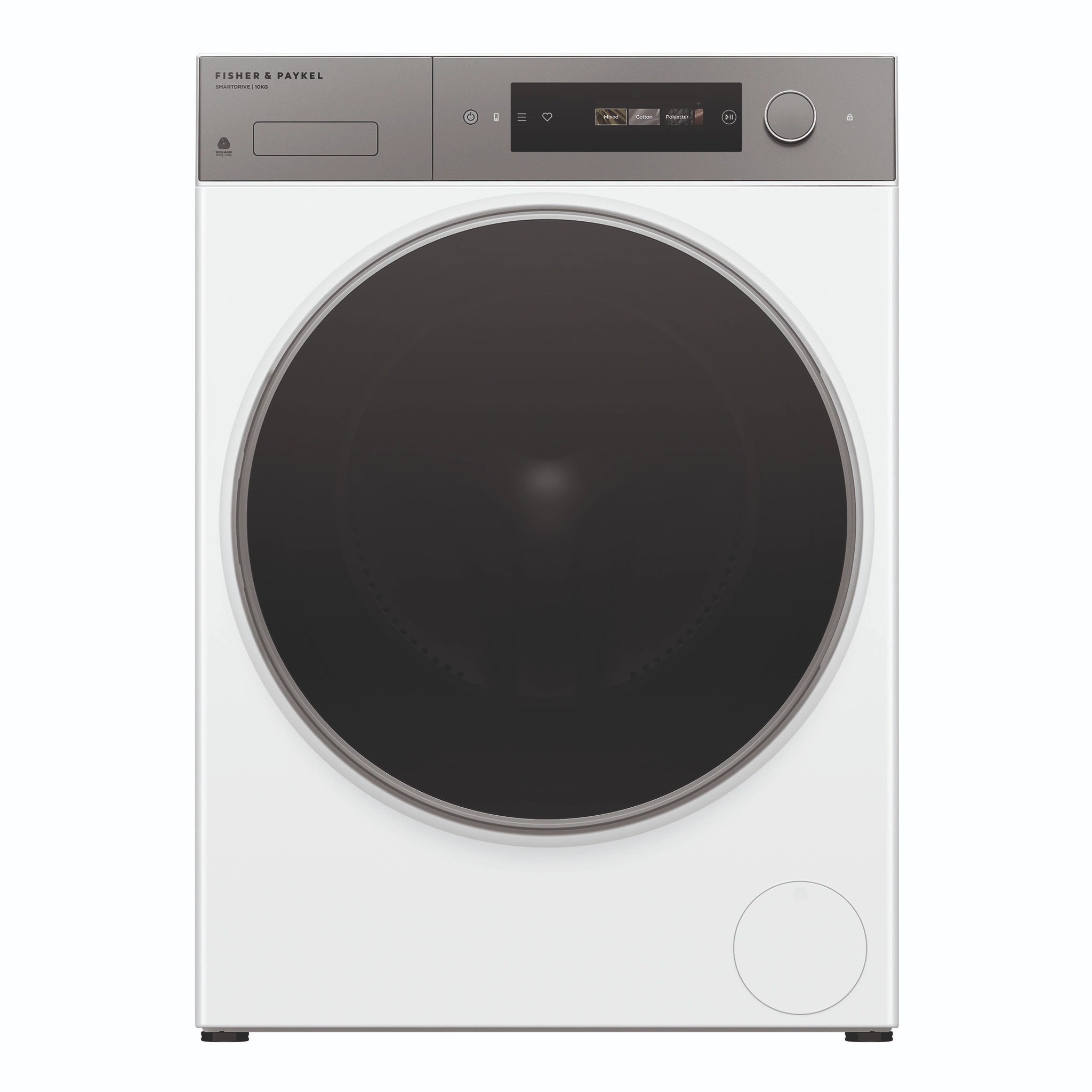 Fisher & Paykel 10kg Series 7 White Front Load Washing Machine WH1060D5, Front View
