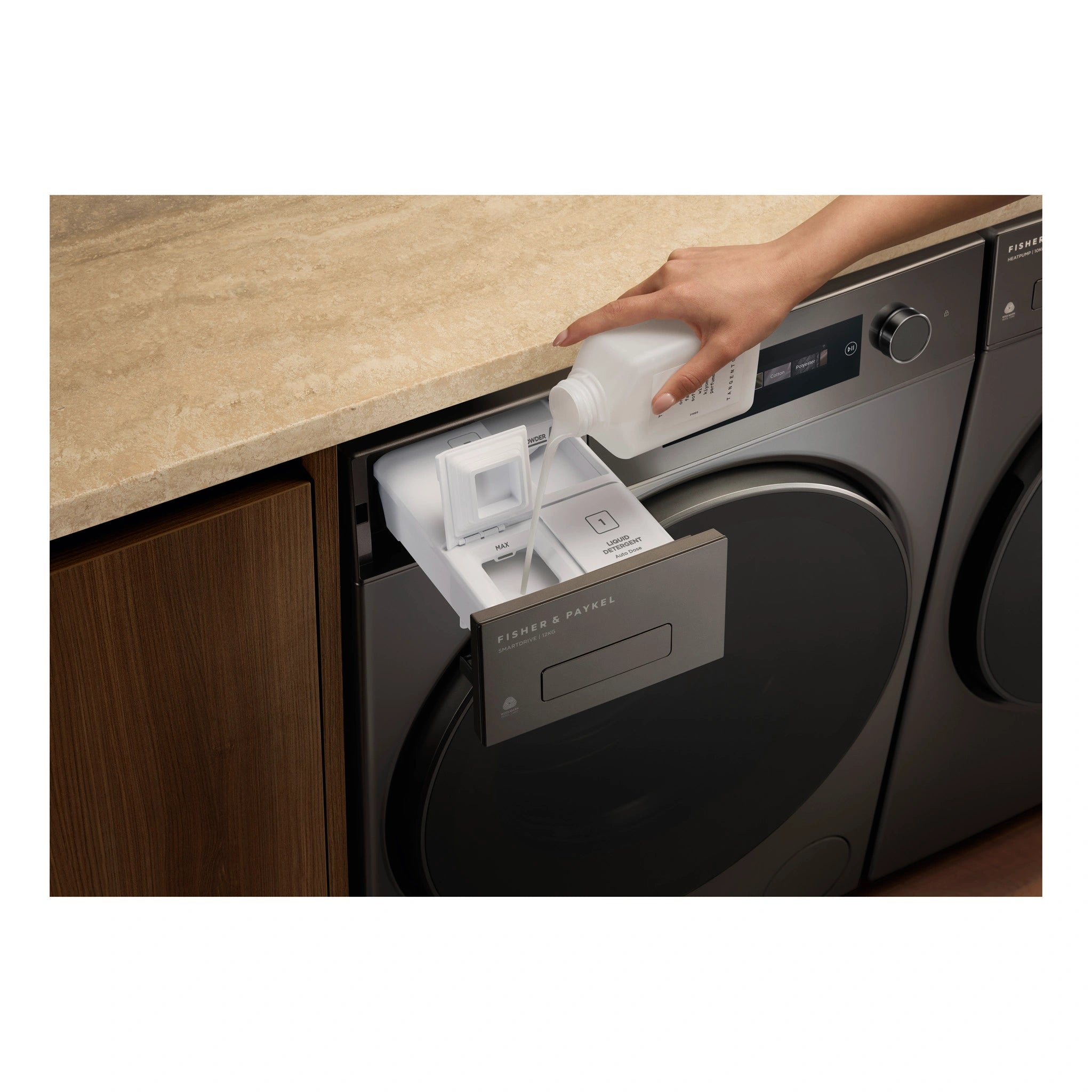 Fisher & Paykel 10kg Series 7 Graphite Front Loader Washer WH1060DG5, Detergent Drawer