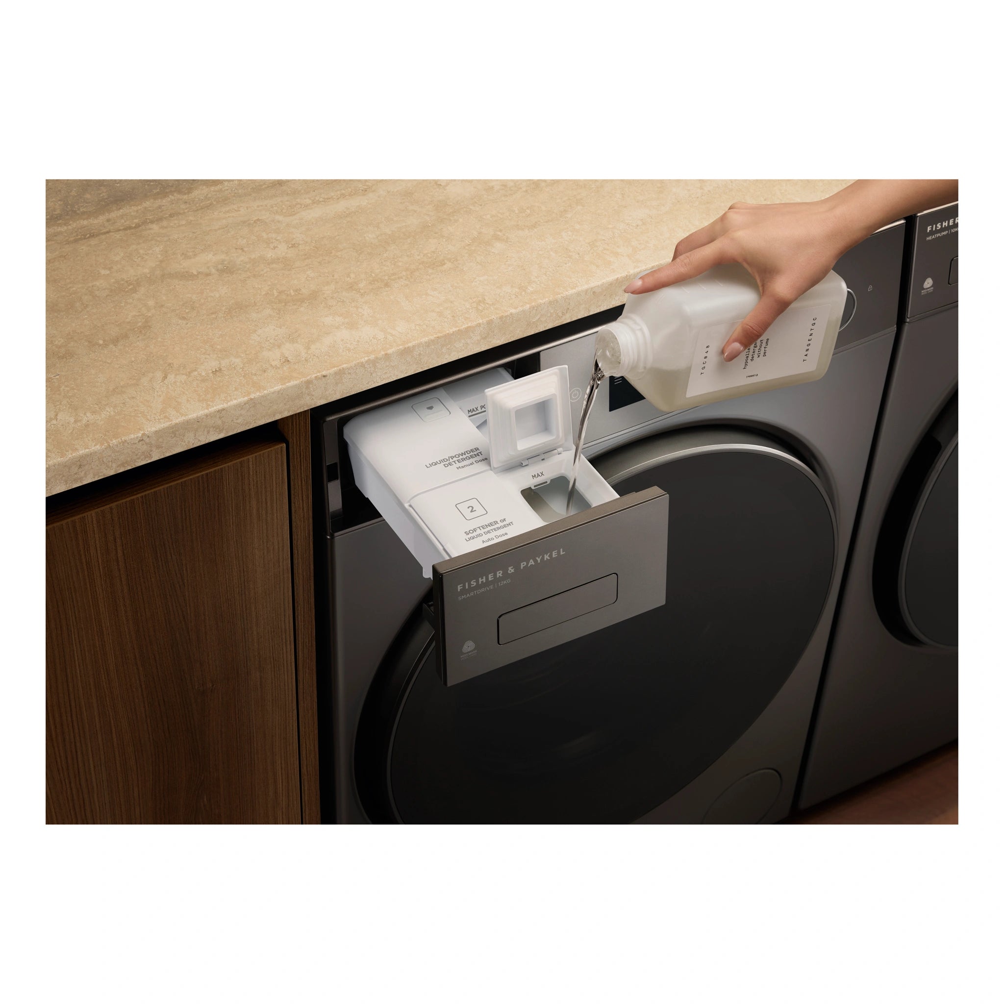 Fisher & Paykel 10kg Series 7 Graphite Front Loader Washer WH1060DG5, Detergent Drawer
