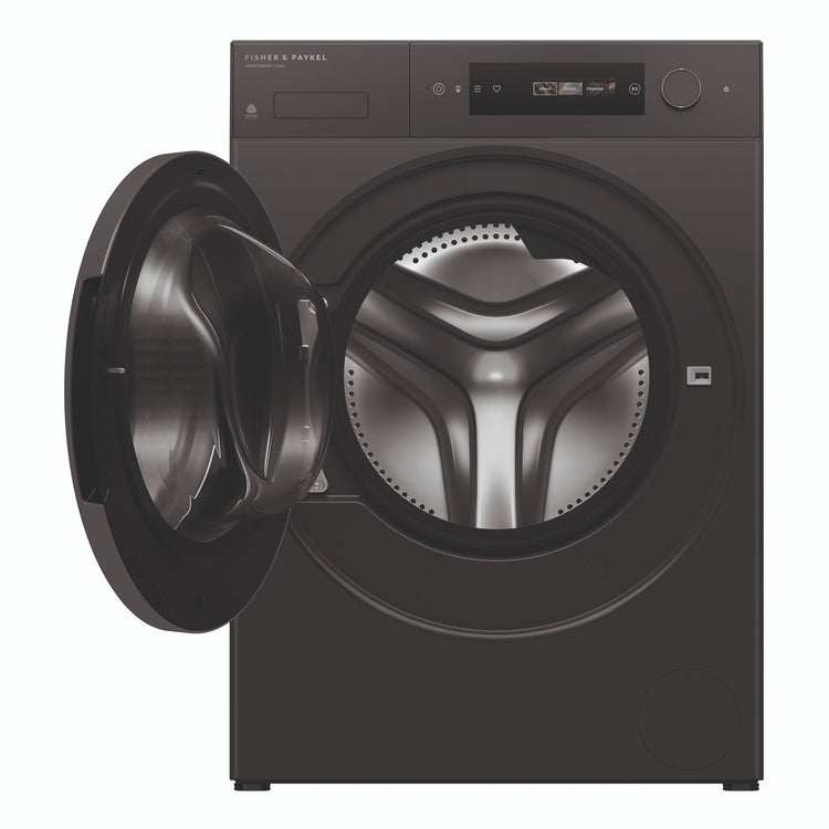 Fisher & Paykel 10kg Series 7 Graphite Front Loader Washer WH1060DG5, Front View with Door Open