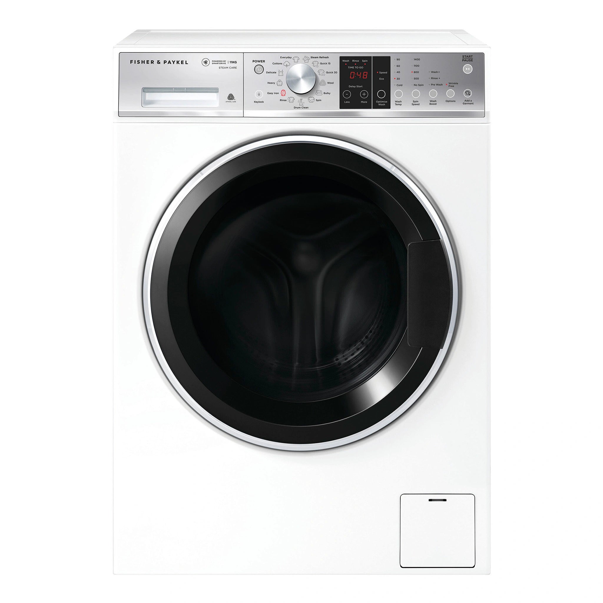 Fisher & Paykel 11kg Series 7 Front Loader Washer - SteamCare WH1160P3, Front View