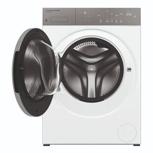 Fisher & Paykel 12kg Series 5 White Front Loader Washer WH1260P5, Front View with Door Open