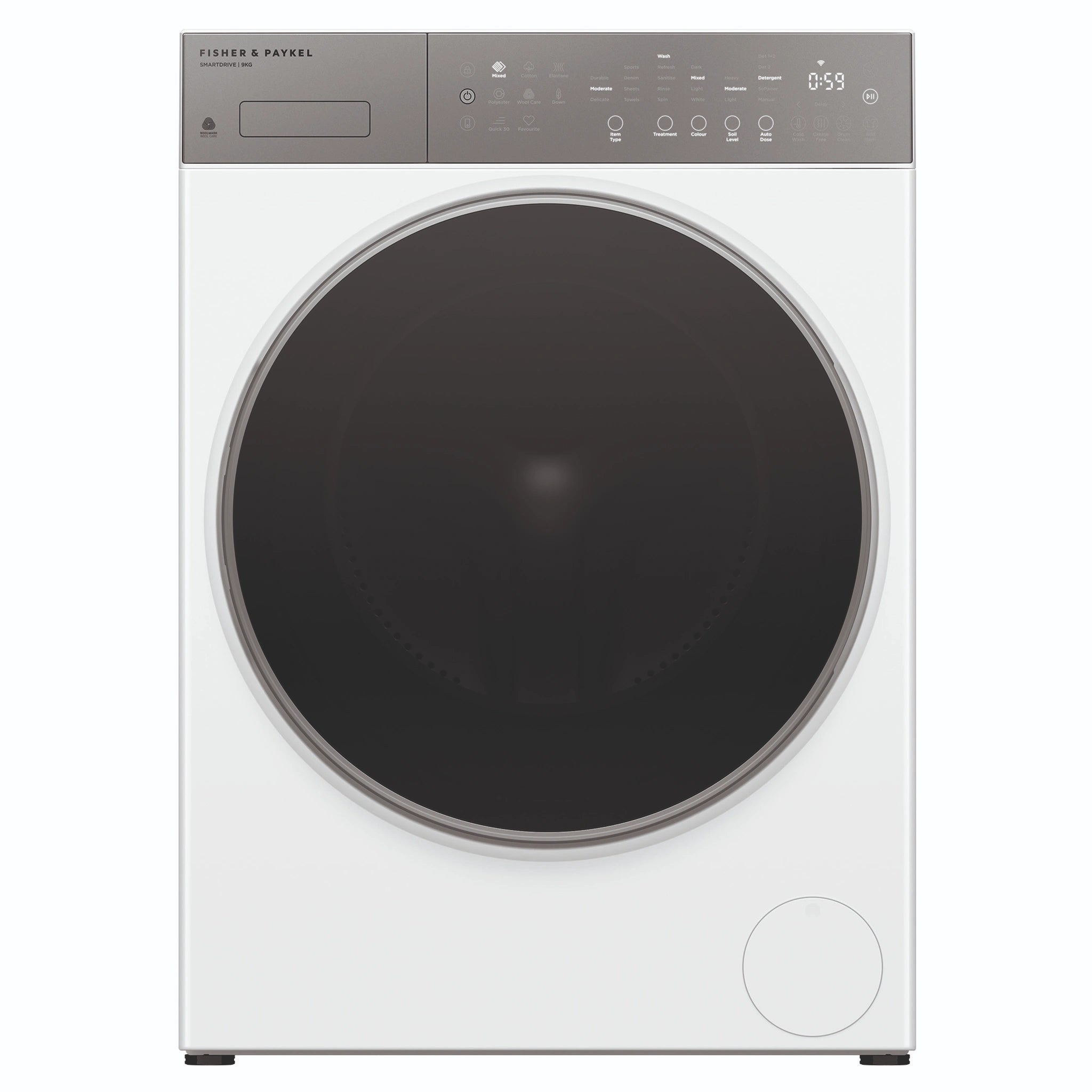 Fisher & Paykel 9Kg Series 5 Contemporary Front Loader Washer WH9060P5, Front View