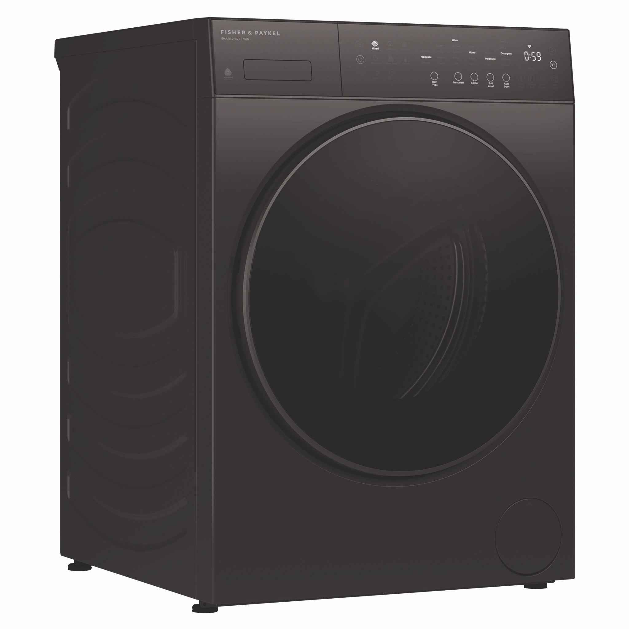Fisher & Paykel 9Kg Series 5 Contemporary Front Loader Washer WH9060PG5, Left Side View
