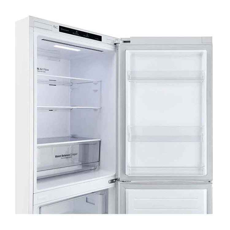 LG 306L Bottom Mount Fridge White GB-335WL, Front right view with open door
