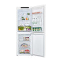 LG 306L Bottom Mount Fridge White GB-335WL, Fridge front view filled with groceries, food and drinks