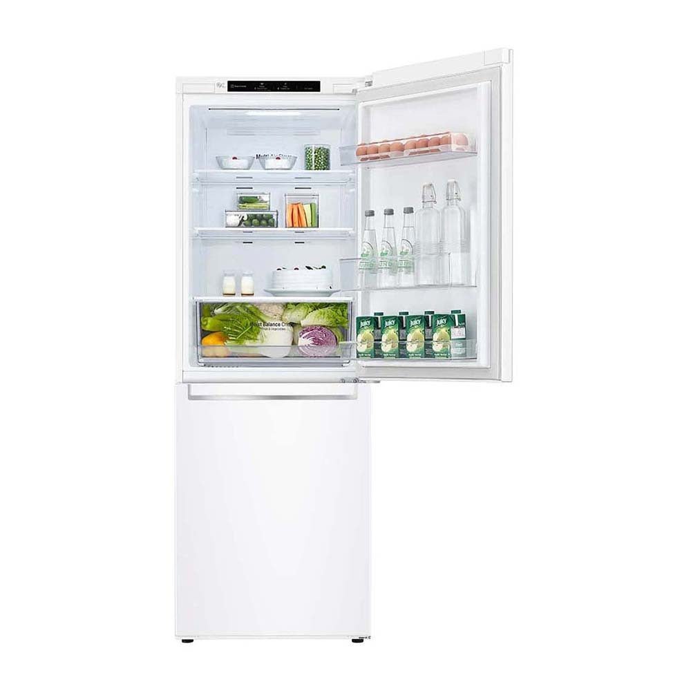 LG 306L Bottom Mount Fridge White GB-335WL, Front view with open door 1