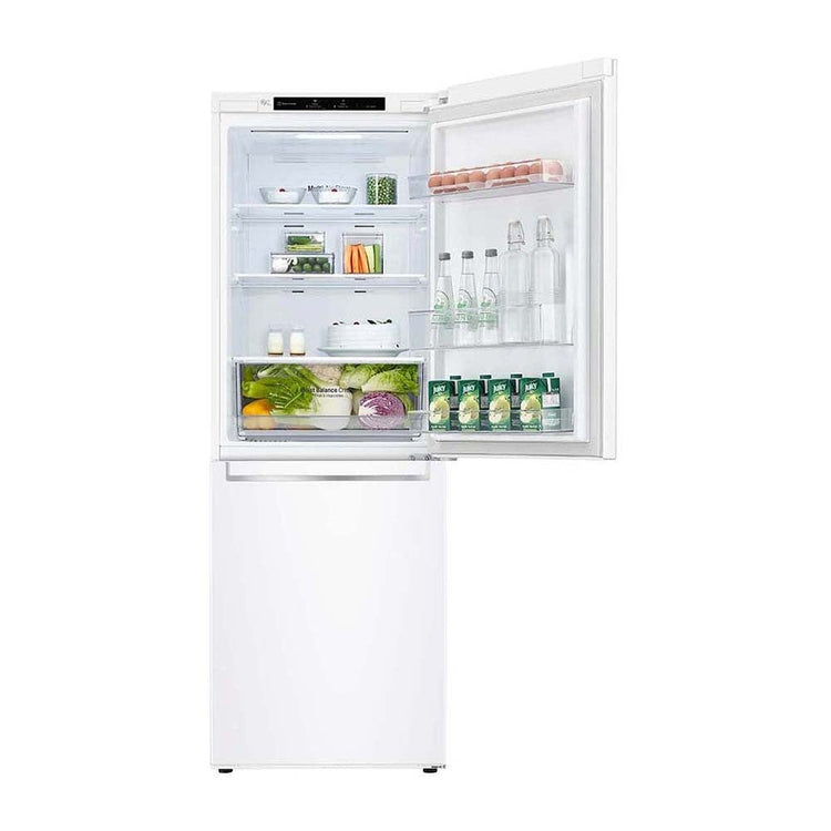LG 306L Bottom Mount Fridge White GB-335WL, Front view with open door 1