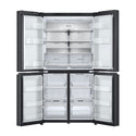 LG 665L French Door Fridge Matte Black GF-B700MBL, Front view with open doors