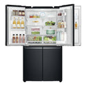 LG 708L French Door Fridge Matte Black GF-D708MBSL, Front view with top 2 doors open