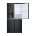 LG 637L French Door Fridge Matte Black GF-L706MBL, Front view with top single door open