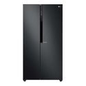 LG 626L Side By Side Fridge Matte Black GS-B680MBL, Front view