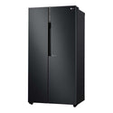 LG 626L Side By Side Fridge Matte Black GS-B680MBL, Front left view