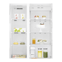 LG 625L Side By Side Fridge GS-L668PNL, Front view with open doors, full of food items, and bottles