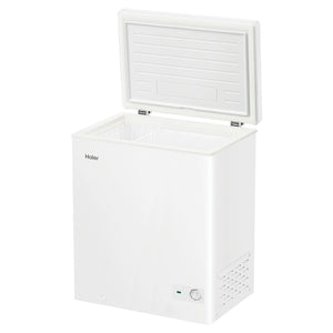 Haier 194L White Hybrid Chest Freezer HCF194W, Left Angle Open Door View