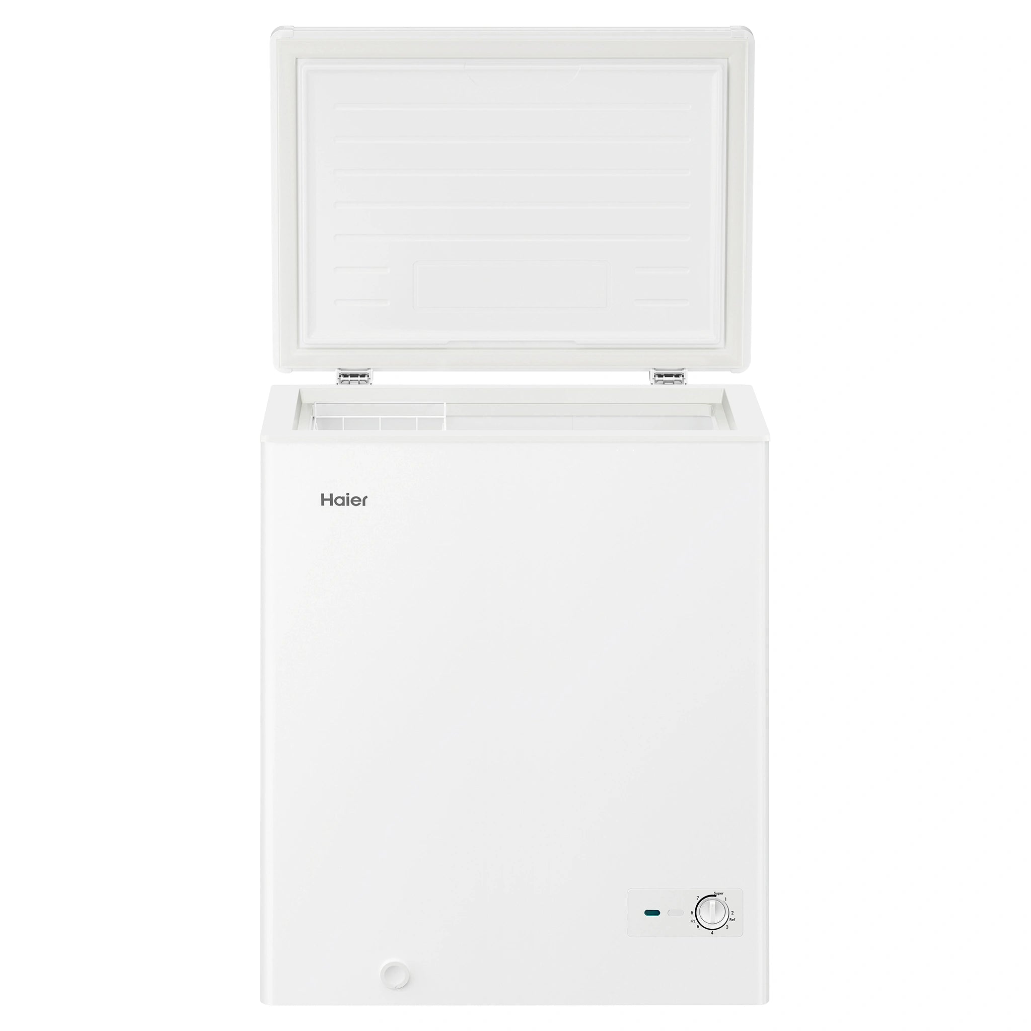 Haier 194L White Hybrid Chest Freezer HCF194W, Open Door View