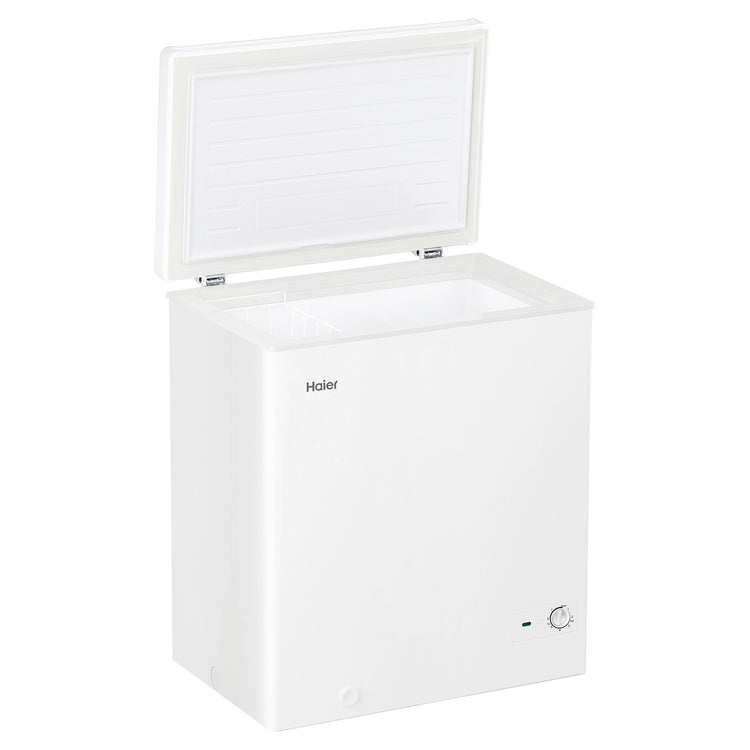 Haier 194L White Hybrid Chest Freezer HCF194W, Right Angle Open Door View
