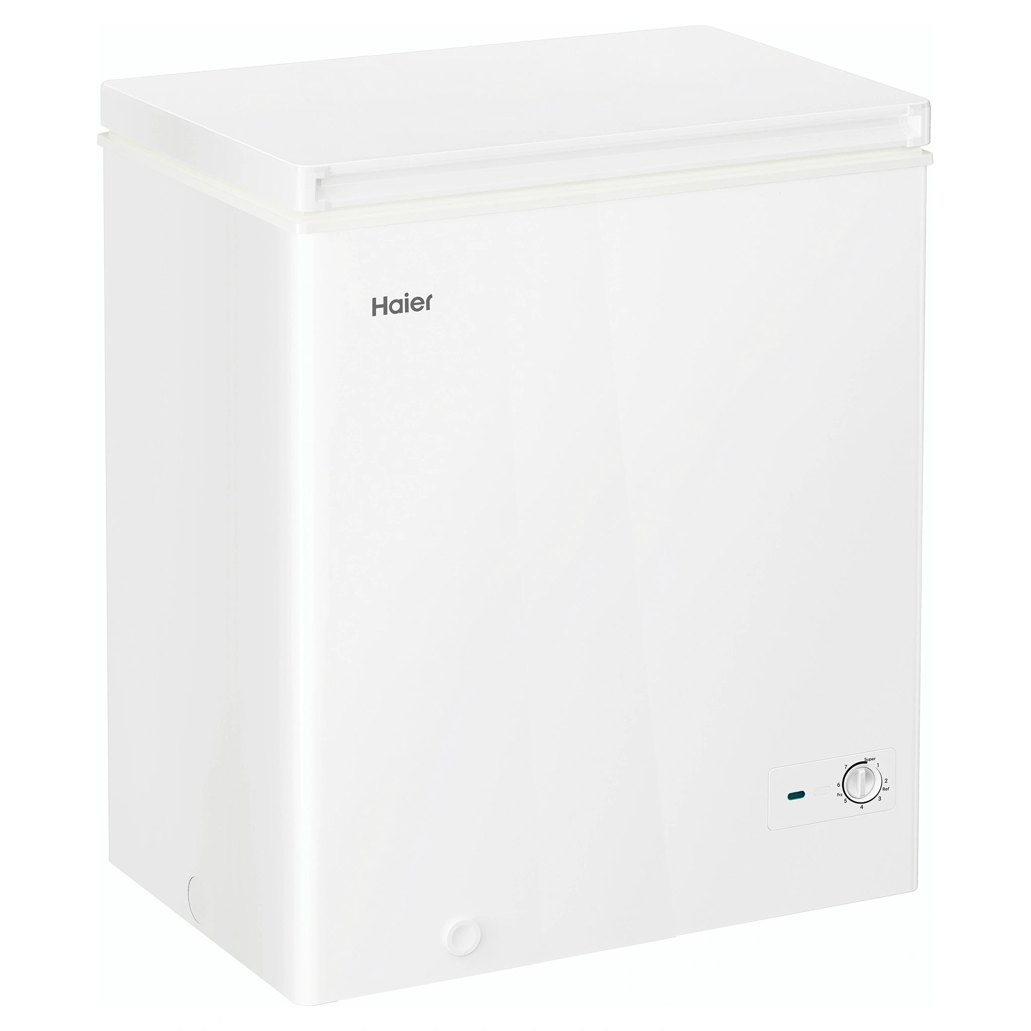 Haier 194L White Hybrid Chest Freezer HCF194W, Right Angle View