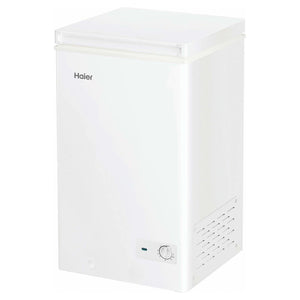 Haier 97L 300 Series White Hybrid Chest Freezer HCF97W, Close Door Left Angle View