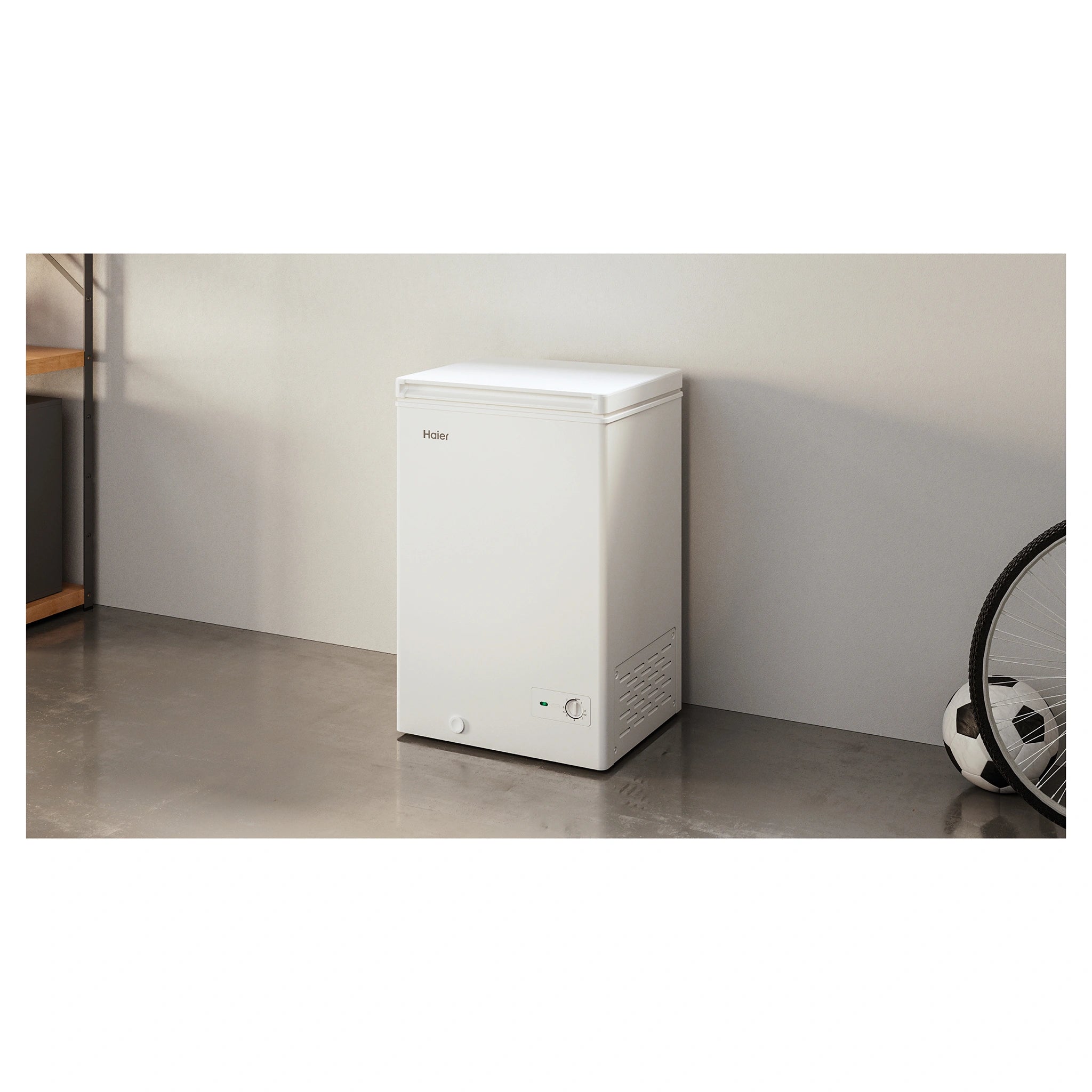 Haier 97L 300 Series White Hybrid Chest Freezer HCF97W, Lifestyle View