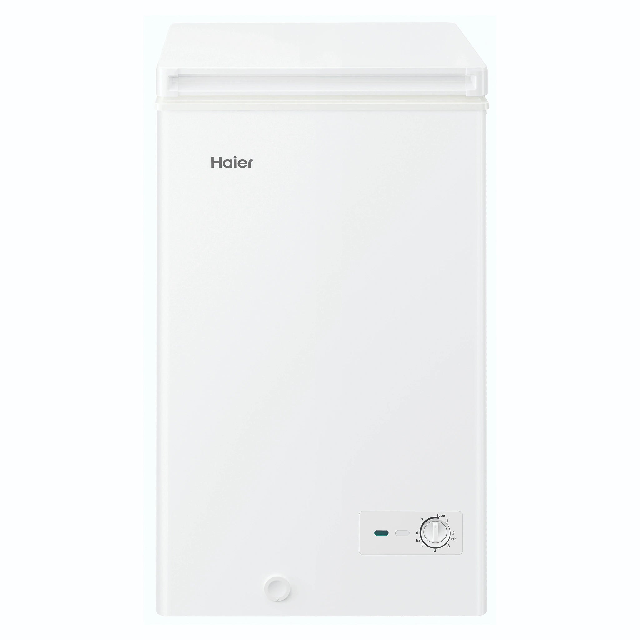 Haier 97L 300 Series White Hybrid Chest Freezer HCF97W, Front View