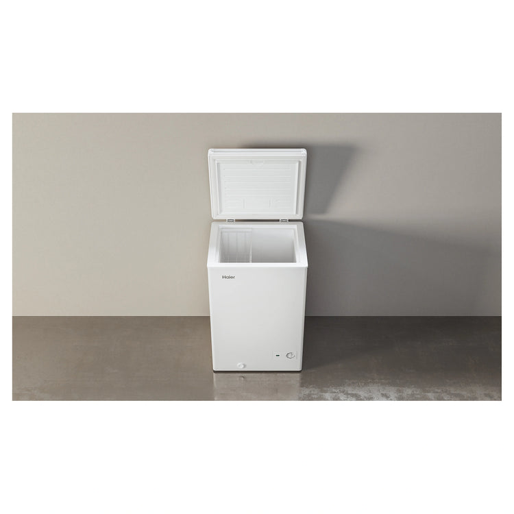 Haier 97L 300 Series White Hybrid Chest Freezer HCF97W, Open Door View