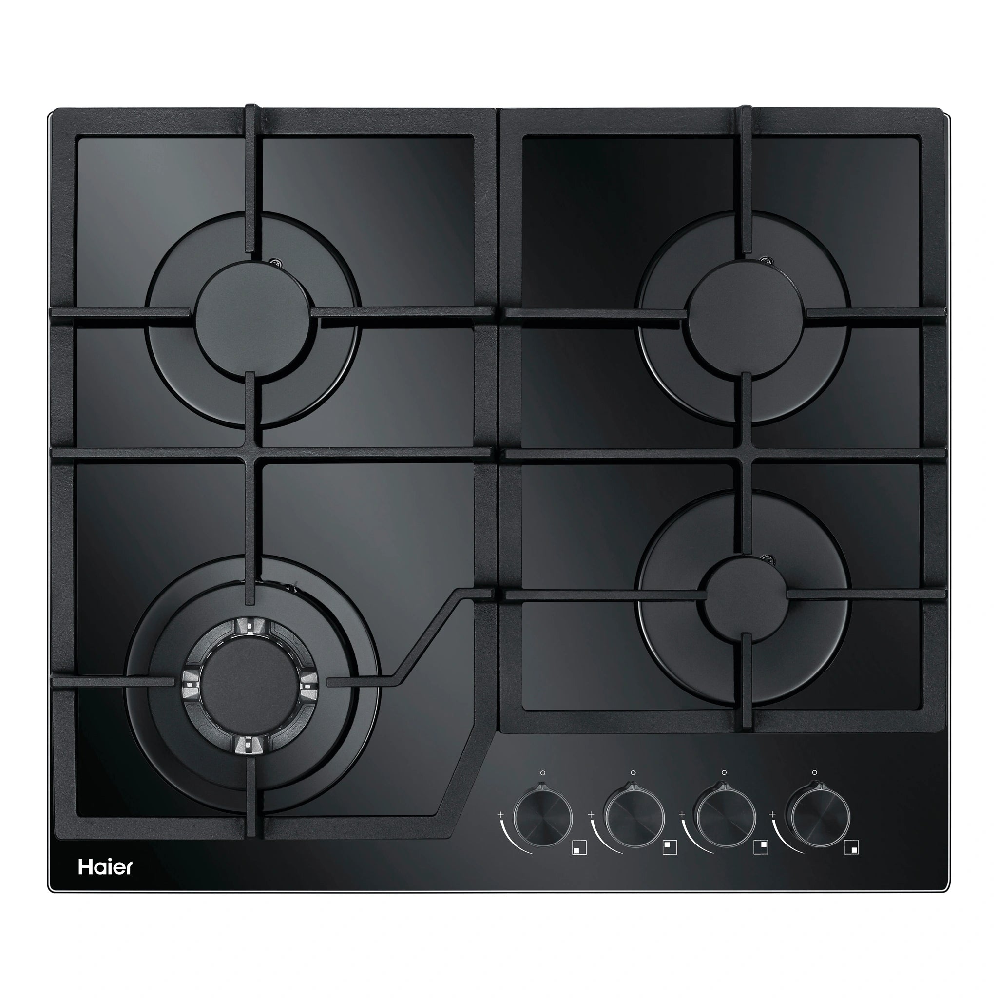Haier 60cm Natural Gas Glass Cooktop HCG604WFCG3, Front View
