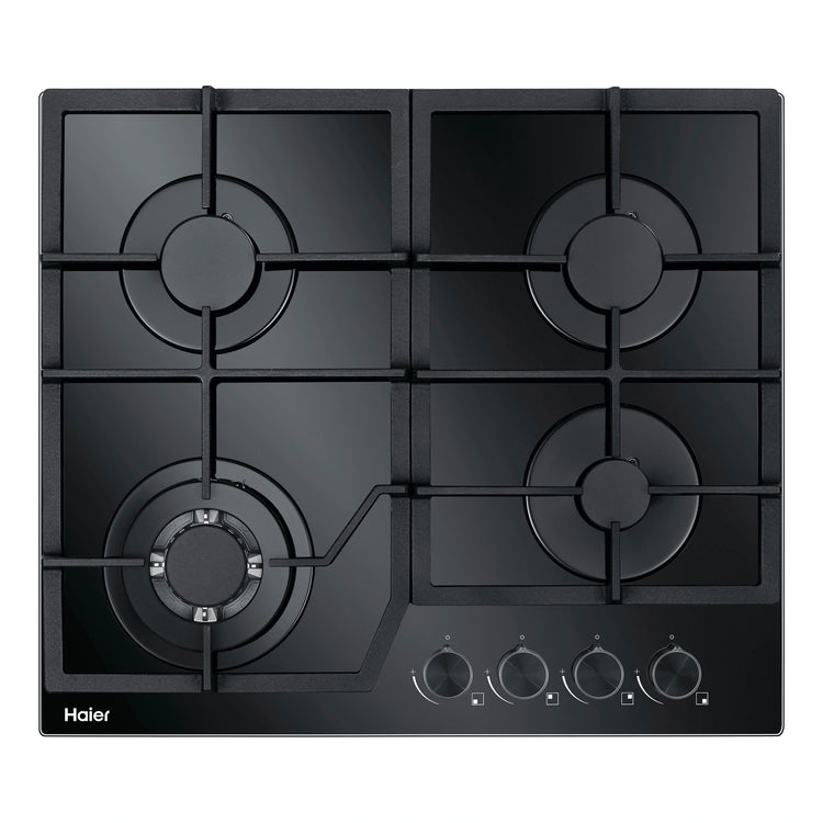 Haier 60cm Natural Gas Glass Cooktop HCG604WFCG3, Front View