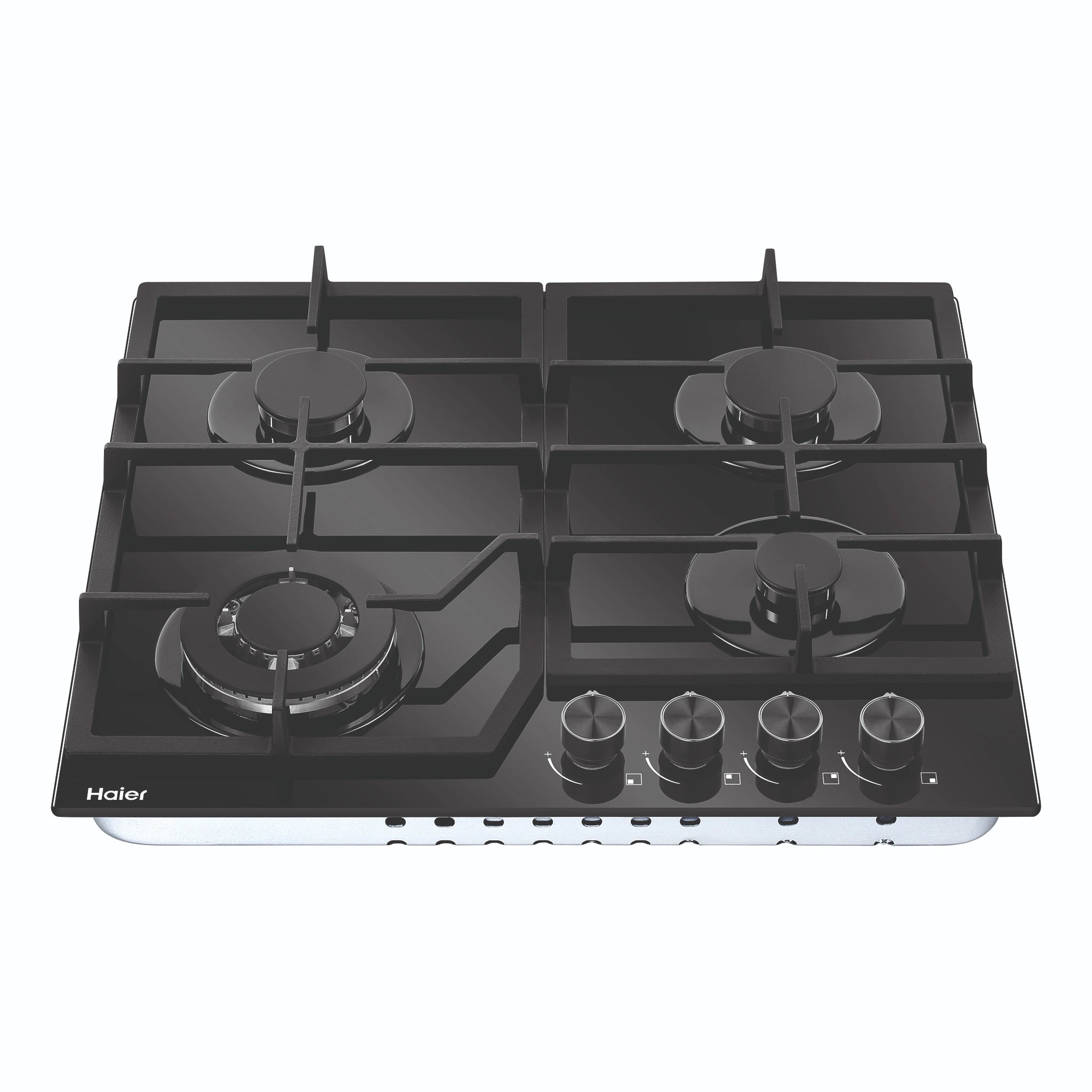 Haier 60cm Natural Gas Glass Cooktop HCG604WFCG3, Front View