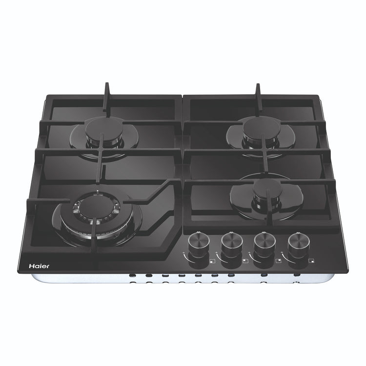 Haier 60cm Natural Gas Glass Cooktop HCG604WFCG3, Front View
