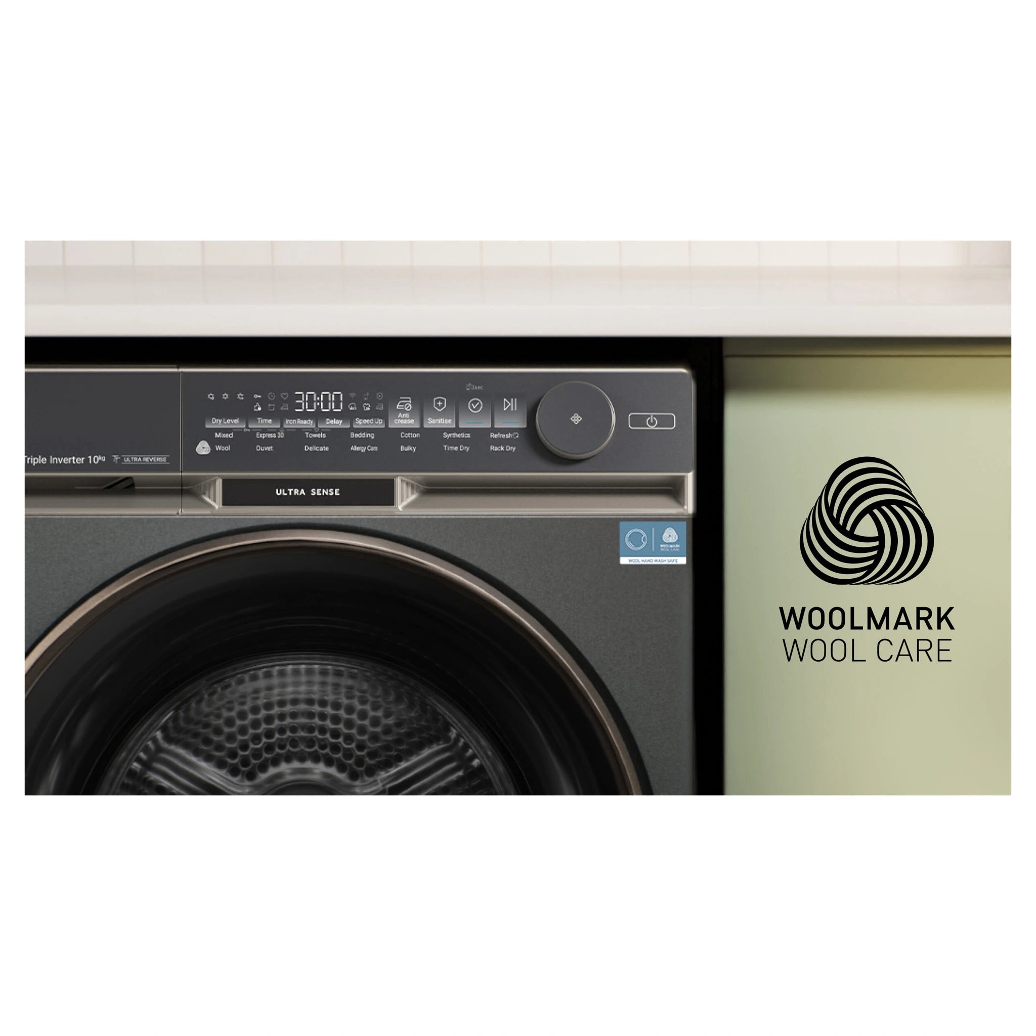 Haier 10kg 500 Series Dark Stainless Heat Pump Dryer Ultra Sense HDHP10DB1, Features