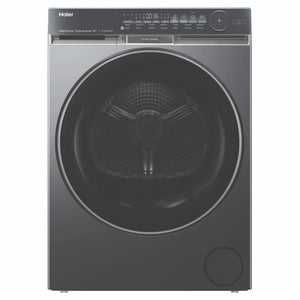 Haier 10kg 500 Series Dark Stainless Heat Pump Dryer Ultra Sense HDHP10DB1, Front View