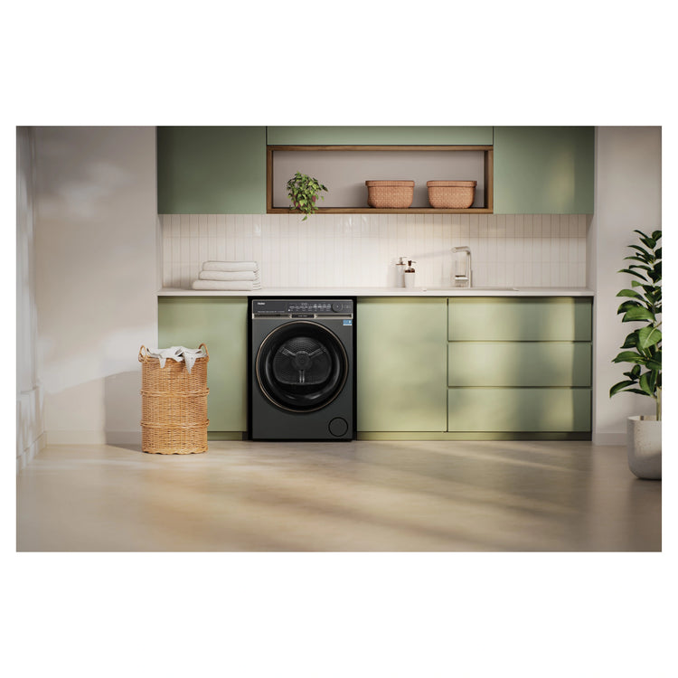Haier 10kg 500 Series Dark Stainless Heat Pump Dryer Ultra Sense HDHP10DB1, Lifestyle View