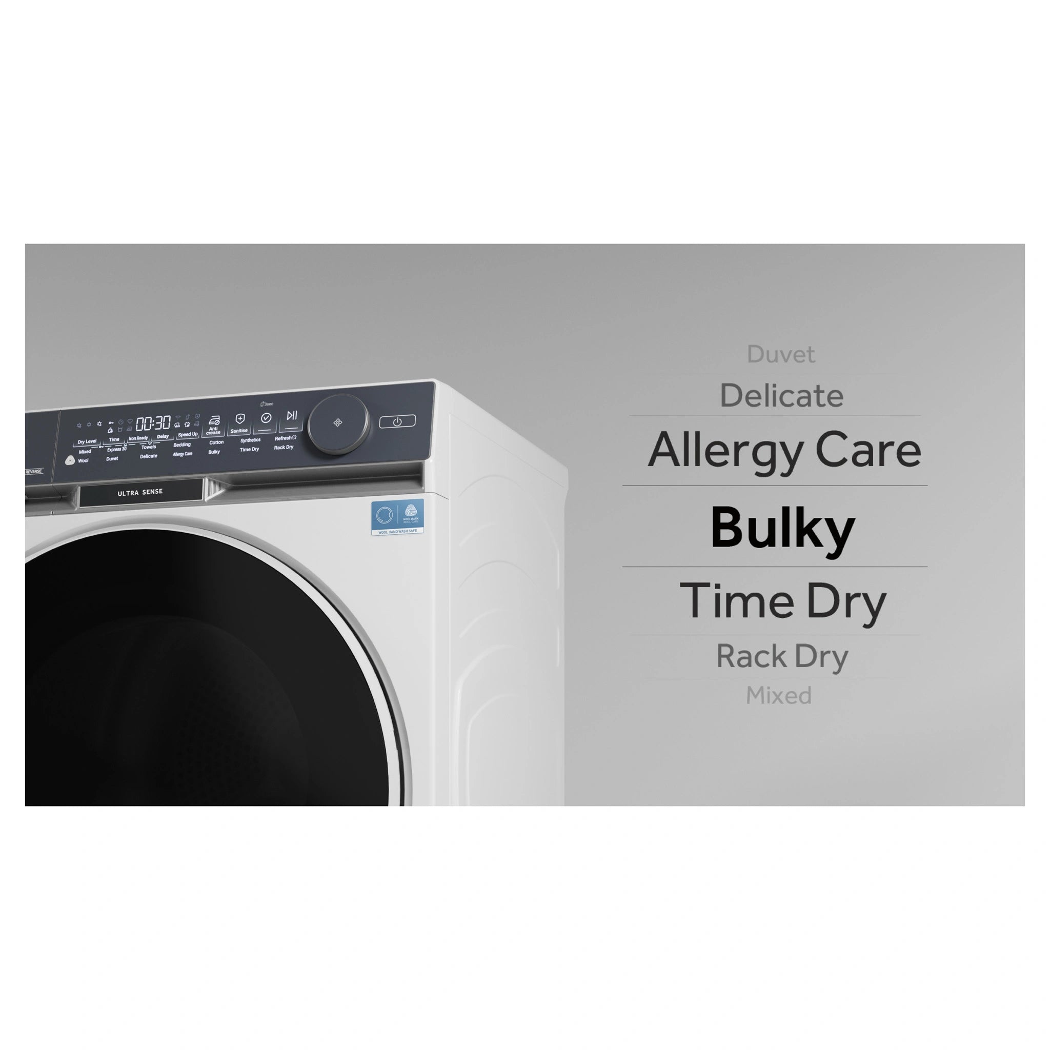 Haier 10kg 500 Series White Heat Pump Dryer Ultra Sense HDHP10DW1, Features