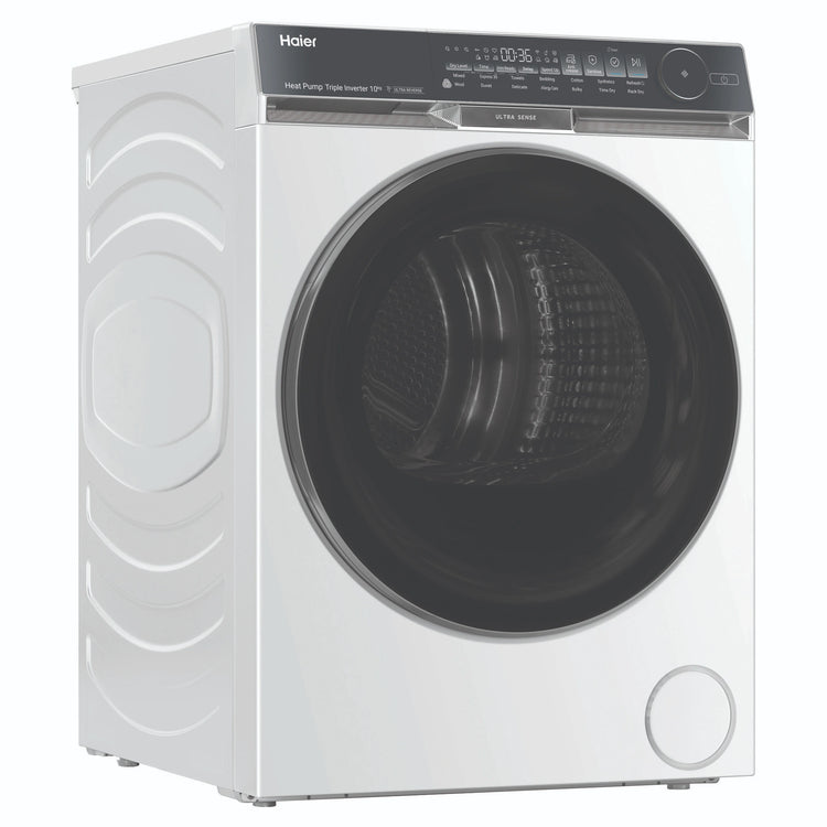 Haier 10kg 500 Series White Heat Pump Dryer Ultra Sense HDHP10DW1, Right Side View