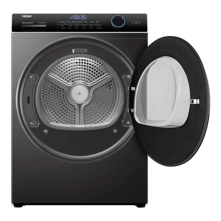 Haier 8kg Heat Pump Dryer HDHP80ANB1, Front View With Door Open