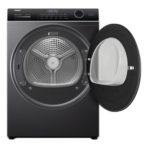 Haier 8kg Heat Pump Dryer HDHP80ANB1, Front View With Door Open 2