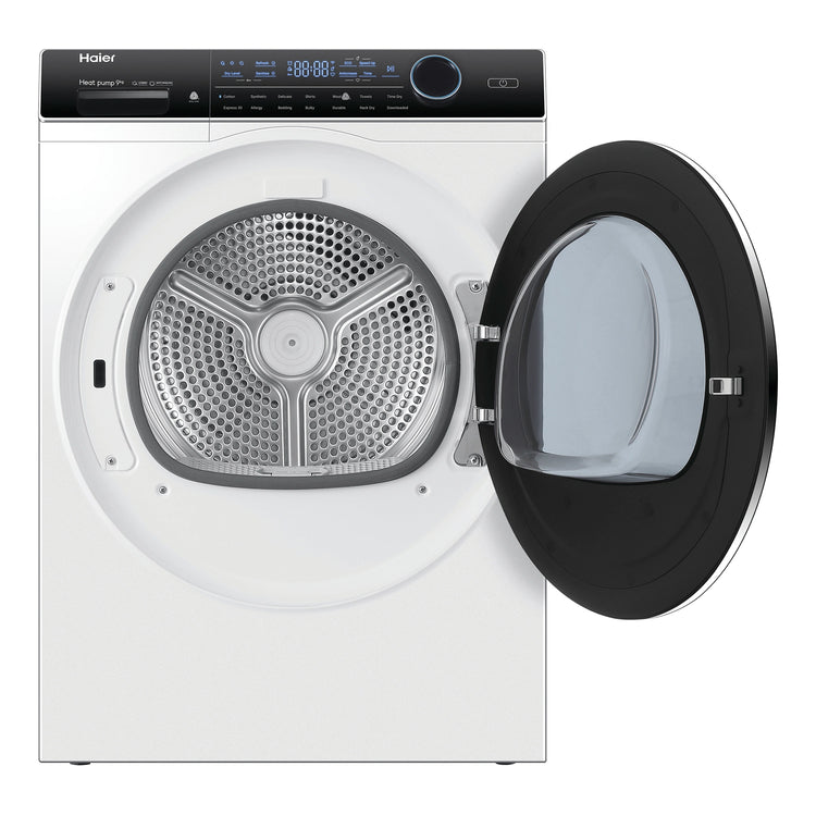 Haier 9kg 600 Series Heat Pump Dryer HDHP90AN1, Front View With Door Open