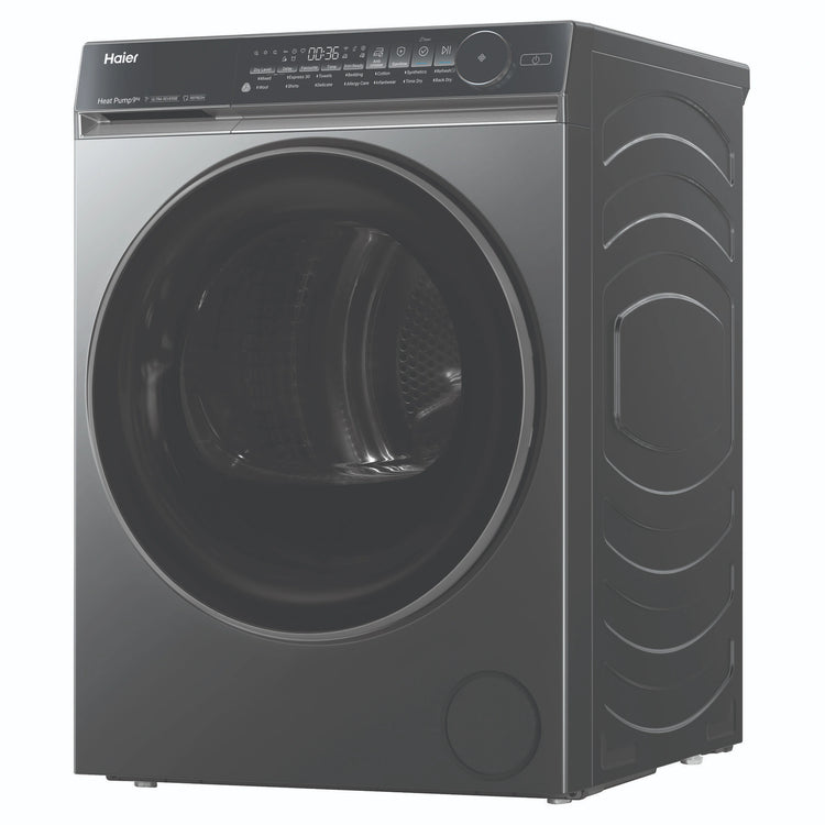 Haier 9kg 500 Series Dark Stainless Heat Pump Dryer HDHP90NB1, Left Side View